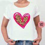 Leopard Heart SVG Digital Cut File