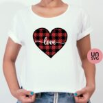 Love {Buffalo Plaid} Heart SVG