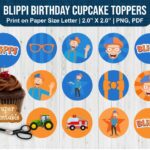 Printable Blippi Birthday Cupcake Toppers - Blippi Party Supplies