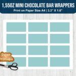 1,55oz Mini Chocolate Bar Wrappers Templates