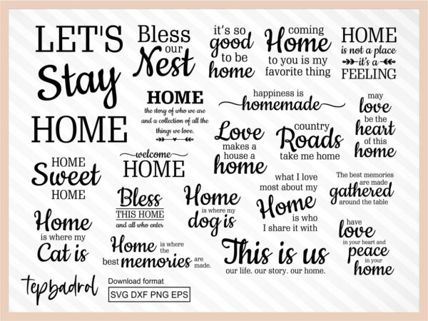 Home SVG Bundle Family Quotes