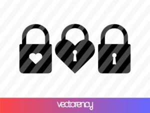 Love Valentine Shape Padlock Svg