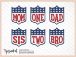 NFL Family T-shirt Football Mom Dad Two One SVG Cut File 2024