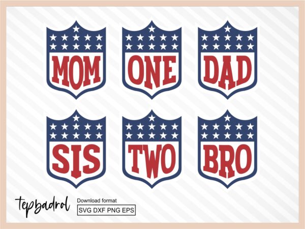 NFL Family T-shirt Football Mom Dad Two One SVG Cut File 2024