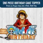 One Piece Birthday Cake Topper Printable PDF PNG Best Seller