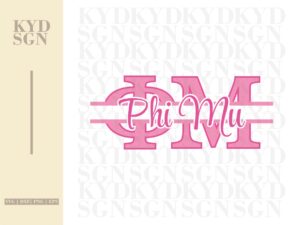 Split Phi Mu Sorority svg cut file