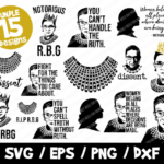 Ruth Bader Ginsburg SVG Bundle, Dissent Collar SVG, Jabot Collar Shirt, Rip Ruth Bader Ginsburg Collar, Notorious RBG, I Dissent Svg