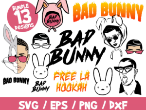 Bad Bunny Logo SVG, Bad Bunny SVG, Bad Bunny Vector, Bad Bunny Png, Bad Bunny Vinyl, Free La Hookah Cut File, Cricut, Silhouette