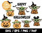 Baby Yoda SVG Bundle, Baby Yoda Halloween SVG, Baby Yoda Pumpkin, Mandalorian Pumpkin, Mickey Baby Yoda, Wizard Baby Yoda, Baby Yoda Cricut