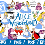 Alice In Wonderland SVG Bundle, Alice SVG, We're All Mad Here Cricut, Vector, Clipart, Vinyl, Wall Decal, Cheshire Cat SVG, Disney, Welcome