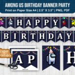 Among Us Birthday Banner Party Supplies Printable