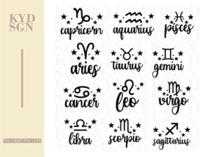 Astrology Signs Svg, Zodiac Symbols Svg