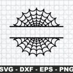 Monogram Cut File Spiderweb Split Name Frame SVG cut file