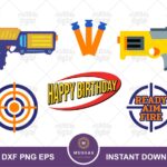 Nerf cupcake Birthday SVG printable