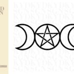 Triple Moon Pentagram SVG cricut