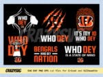 Who Dey Burrow Bengals SVG Bundle Sublimation Design PNG