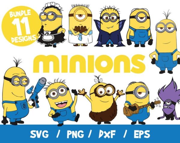 Minions SVG, Minions Cut File, Minions Clip Art, Minions Vector, Minions Layered, Despicable Me Svg, Files for Silhouette Cameo Cricut