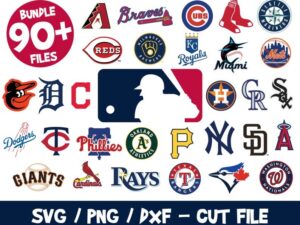 MLB Baseball Logos Bundle, MLB Clipart Mlb Svg Files Mlb Cricut Files Mlb Teams Cutting, Vector, Vinyl, Png, Team Logo Vector, Yankees, Cubs