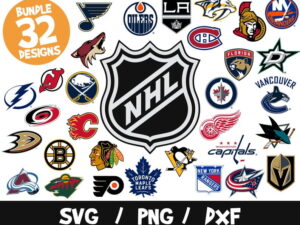 NHL Hockey Teams Logos Bundle, NHL Hockey Clipart, Nhl Svg Files Nhl Cricut Files Nhl Teams Cutting, Vector, Vinyl, Eps, Png, Nhl Teams