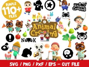 Animal Crossing SVG 110 Files Bundle, Nintendo Bundle SVG, Switch SVG, Animal Crossing Cricut, Silhouette, Animal Crossing Vectors, Vinyl