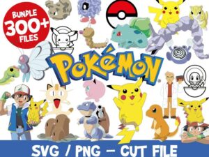 Pokemon Bundle, Pokemon Clipart, Pokemon SVG, Pokemon Cricut, Pokemon Silhouette, Cutting, Vector, Vinyl, Png, Pikachu Svg