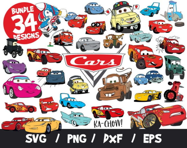 Cars SVG Bundle, Cars Bundle SVG, Disney SVG, Cars Cricut, Cars Silhouette, Flash McQueen Svg, Disney Svg, Cars 2, Cut File, Layered, Dxf