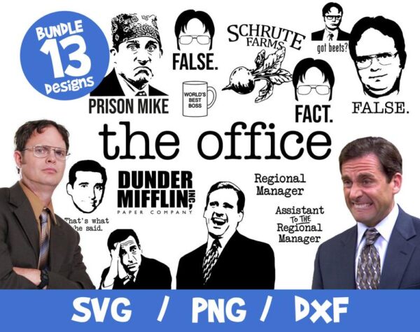 The Office SVG 55 Files Bundle, The Office Bundle SVG, The Office Cricut Silhouette, Dunder Mifflin, Schrute Farms Cut File, Michael Scott