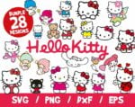 Hello Kitty 100 Character, Hello Kitty Svg , Hello Kitty Cricut, Silhouette, Cut File, Clipart, Dxf, Instant Download, Hello Kitty Birthday