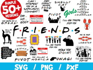 Friends SVG Bundle, Friends Bundle SVG, Friends Cricut Silhouette, Friends TV Show, Pivot, Lobster, How You Doin, Couch, Central Perk