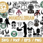 Mandalorian SVG Bundle, Mandalorian Bundle SVG, Star Wars SVG, Baby Yoda Cricut, Silhouette, Baby Yoda Svg, Vinyl File, Cut File