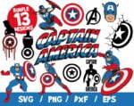 Captain America SVG Bundle, Captain America Vectors, Marvel Cricut, Cut File, Vinyl Clipart, Superhero, Avengers, Captain America Wall Decal