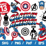 Captain America SVG Bundle, Captain America Vectors, Marvel Cricut, Cut File, Vinyl Clipart, Superhero, Avengers, Captain America Wall Decal