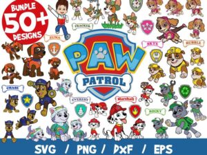 Paw Patrol SVG Layered, Skye Svg, Chase Svg, Everest Svg, Tracker Svg, Rubble Svg, For Cricut, For Silhouette, Clipart, Vinyl, PNG