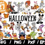 Disney Halloween SVG Bundle, Mickey Halloween SVG, Minnie Halloween, Mummy, Donald, Monsters Inc, Winnie, Eeyore, Tigger, Stitch Halloween