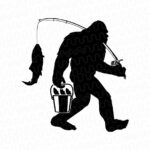 Bigfoot Fishing Svg cricut Files