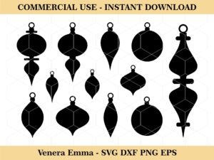 Christmas baubles svg ornaments decorations shapes file