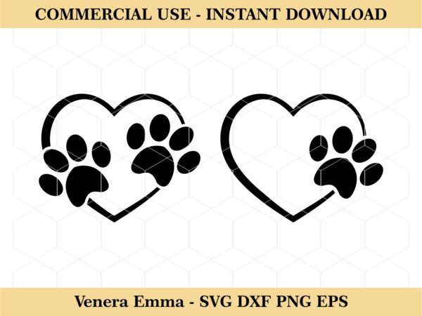 Heart Paw Print SVG