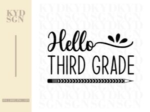 Hello 3rd grade SVG Third Grade Cut File