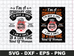 I’m A February Girl SVG, Red Headband svg