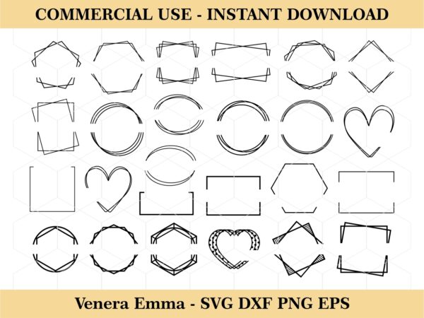 Split geometric frames svg bundle file