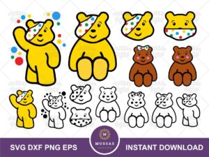 pudsey bear svg 2023 cricut