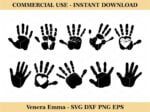 Handprint SVG Hand Cut Silhouette Clipart Cut File