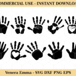 Handprint SVG Hand Cut Silhouette Clipart Cut File