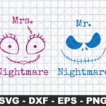 Jack and Sally SVG mr mrs nightmare clipart