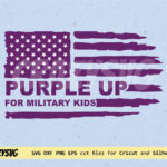 Purple up for Military Kids, month of the military child svg