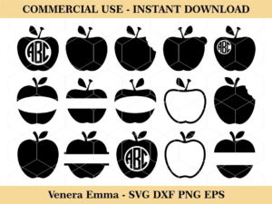 clipart apple svg cut files bundle