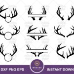 deer antler monogram svg