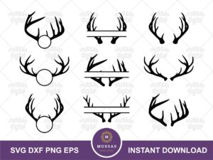 deer antler monogram svg