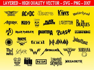 logo band rock svg black silhouette easy cut