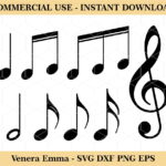 music note clipart black and white svg cut files